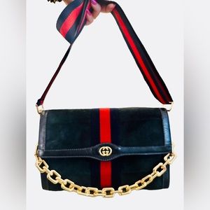 **SOLD**Vintage Gucci Sherry Lined Clutch converted to Crossbody